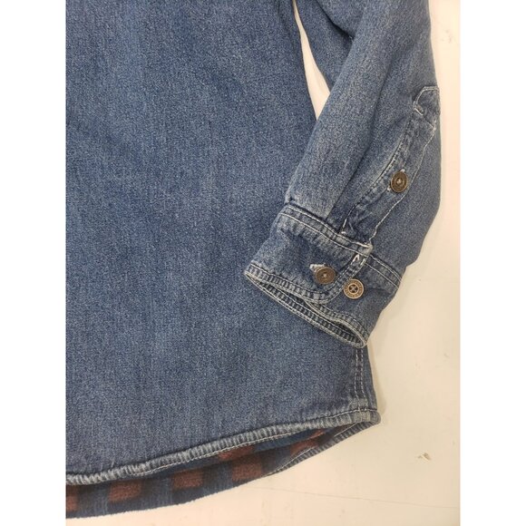 Levi Strauss Jacket Mens XL Blue Denim Fleece Lined Workwear Western Button - Picture 2 of 13